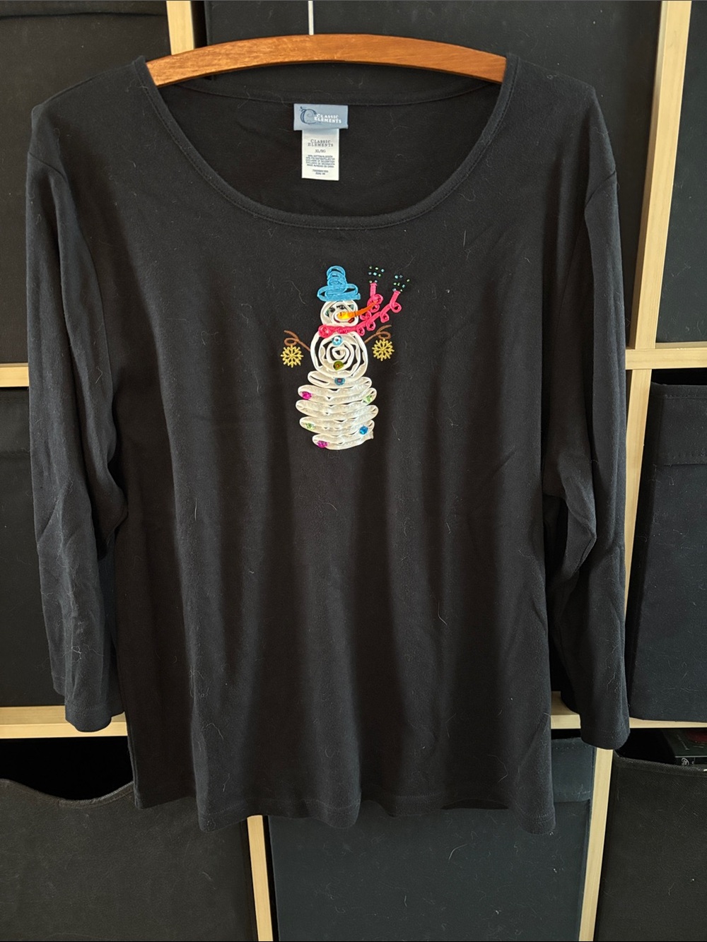 Classic Elements Black Top with Blue Brand Tag
